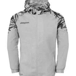 New uhlsport Goal 25 Evo Woven Hood Jacket Gris Fonce Chine/Noir