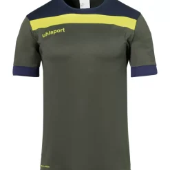 Hot uhlsport Offense 23 Shirt Shortsleeved Dark Olive/Marine/Fluo Gelb