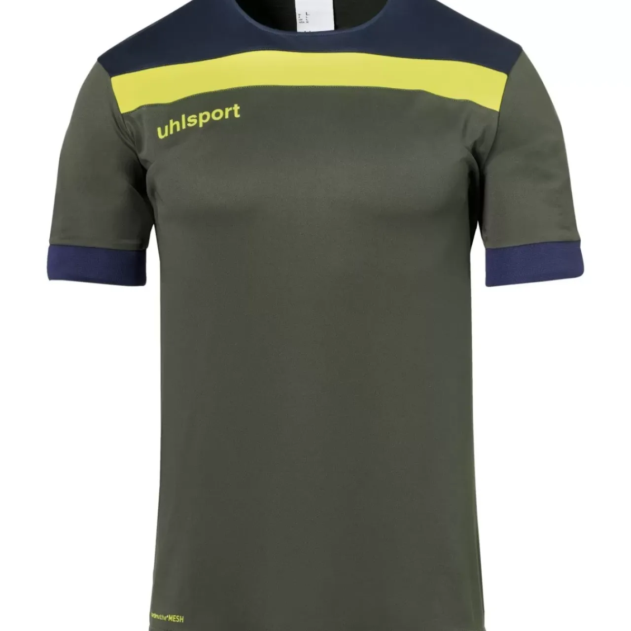 Hot uhlsport Offense 23 Shirt Shortsleeved Dark Olive/Marine/Fluo Gelb