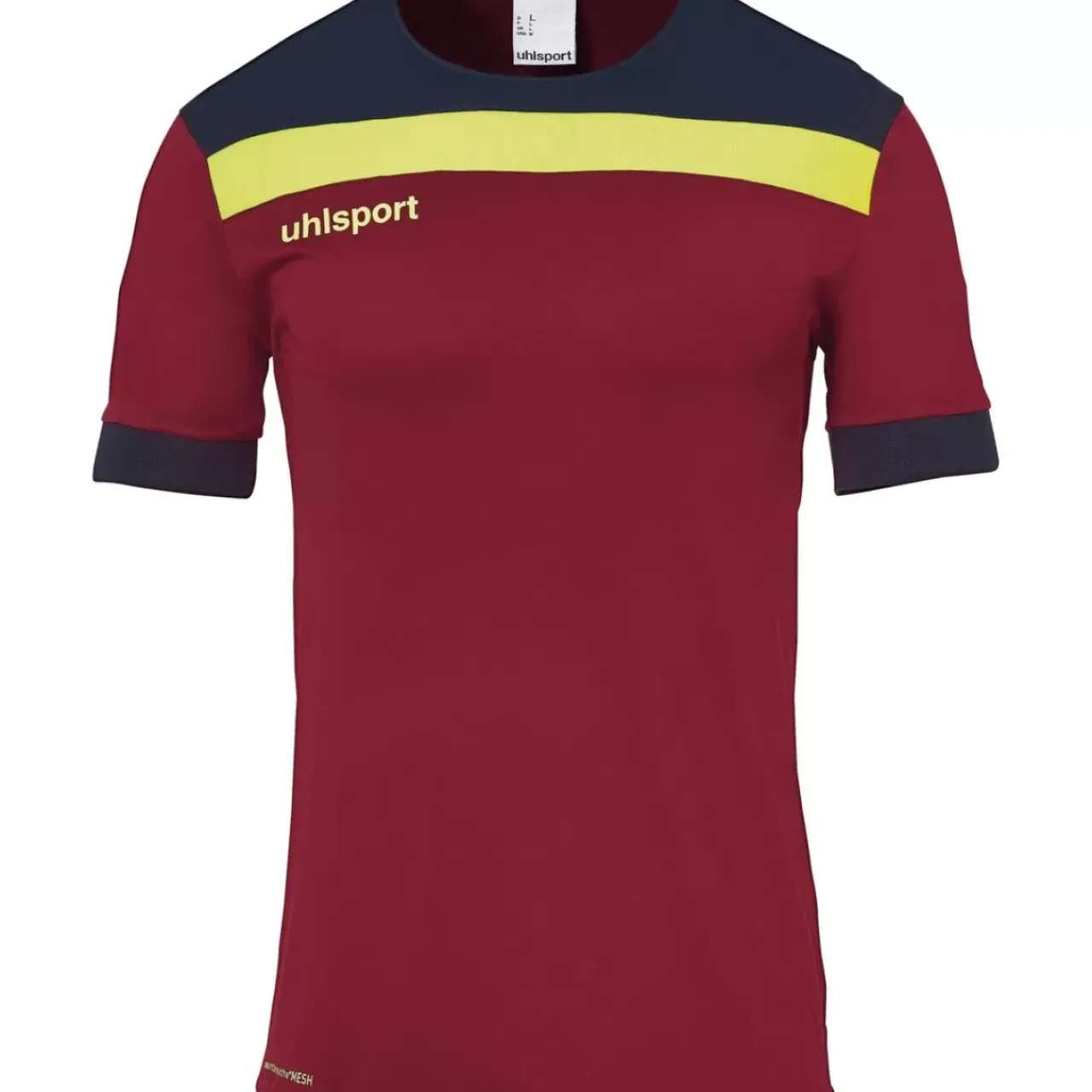Online uhlsport Offense 23 Trikot Kurzarm Bordeaux/Bleu Marine/Jaune Fluo