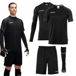 uhlsport Reaction Goalkeeper Set Noir/Anthracite